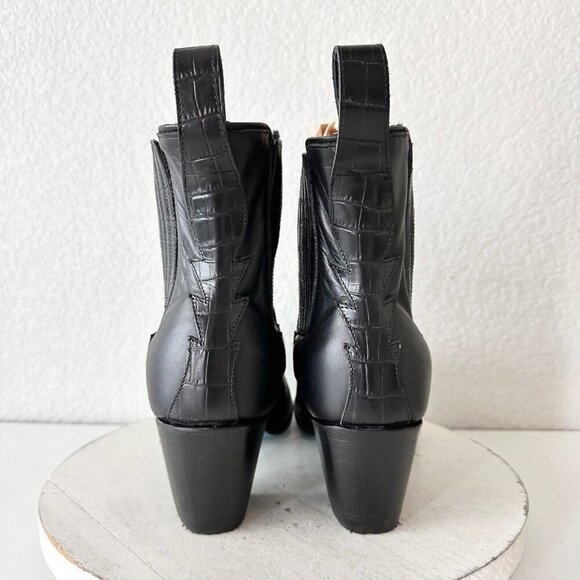 NEW Lane CHELSEA Womens Cowboy Bootie 11 Cowgirl Western Black Short Ankle Boots - Picture 3 of 12